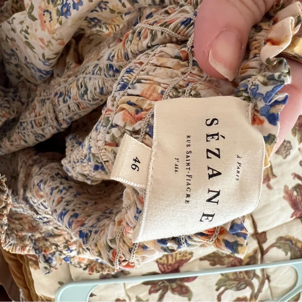 Sezane Mirtha Floral Smocked Blouse - Picture 3 of 6
